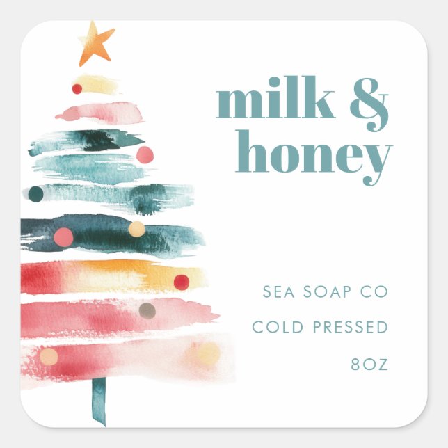 Vibrant Christmas Product Stickers (Front)