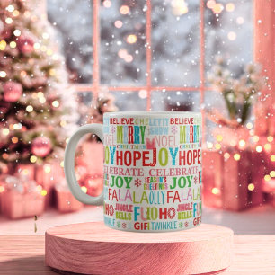 Vibrant Christmas Typography Mug