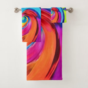 Vibrant Chromatic Dance Bath Towel Set
