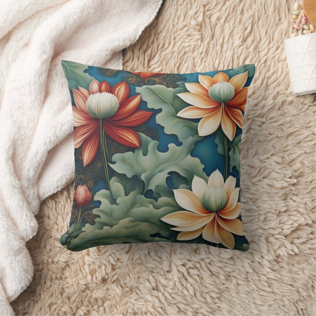 Vibrant Chrysanthemum Design Cushion (Blanket)