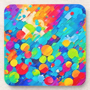 Vibrant Circle Dance Art Coaster