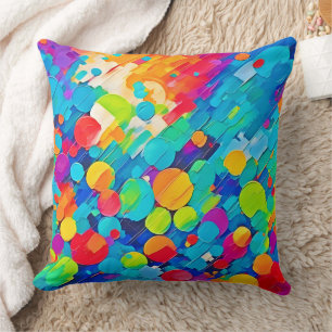 Vibrant Circle Dance Art Cushion