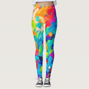 Vibrant Circle Dance Art Leggings