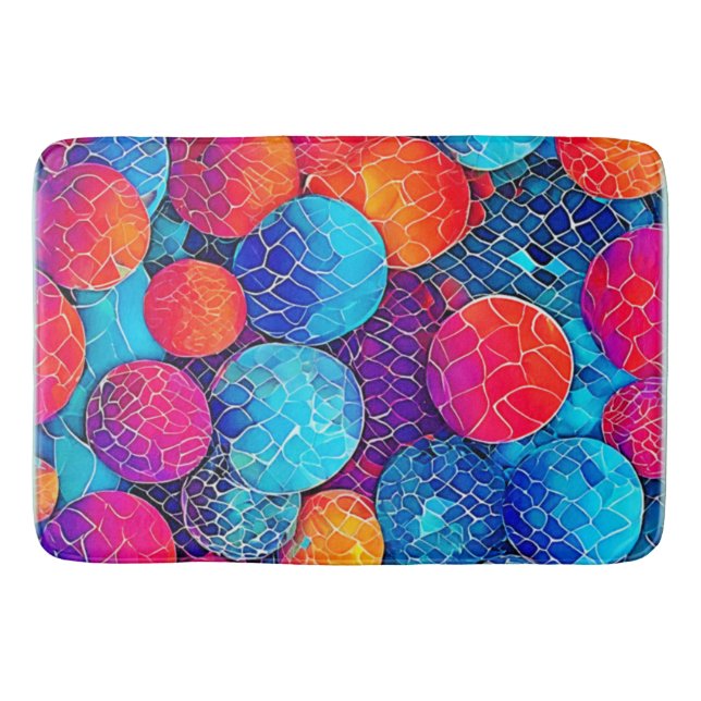 Vibrant Circle Pattern Bath Mat (Front)