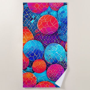 Vibrant Circle Pattern Beach Towel