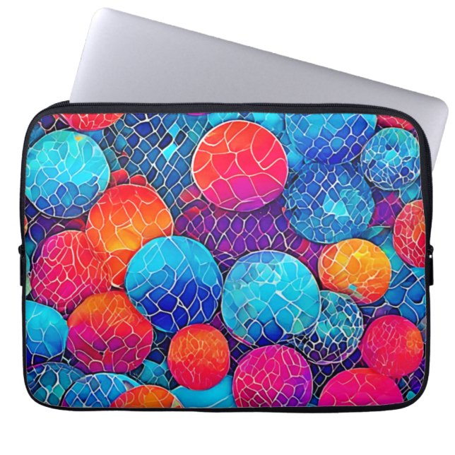 Vibrant Circle Pattern Laptop Sleeve (Front)