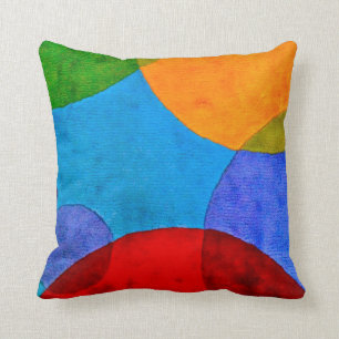 Vibrant Circle Pattern Primary Colours Pillow