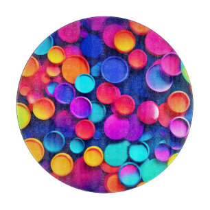 Vibrant Circles Abstract Art Cutting Board