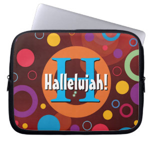 Vibrant Circles Rings Retro Personalised Laptop Sleeve