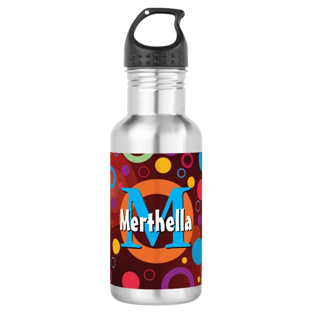 Vibrant Circles Rings Retro SCRIPTURE Personalised 532 Ml Water Bottle (Front)