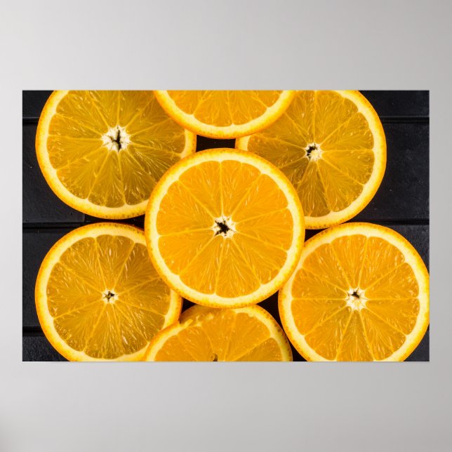 Vibrant Citrus Fruit Photography Kitchen Wall Art (Front)