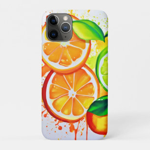 Vibrant Citrus Fruit Splash Art iPhone 11 Pro Case
