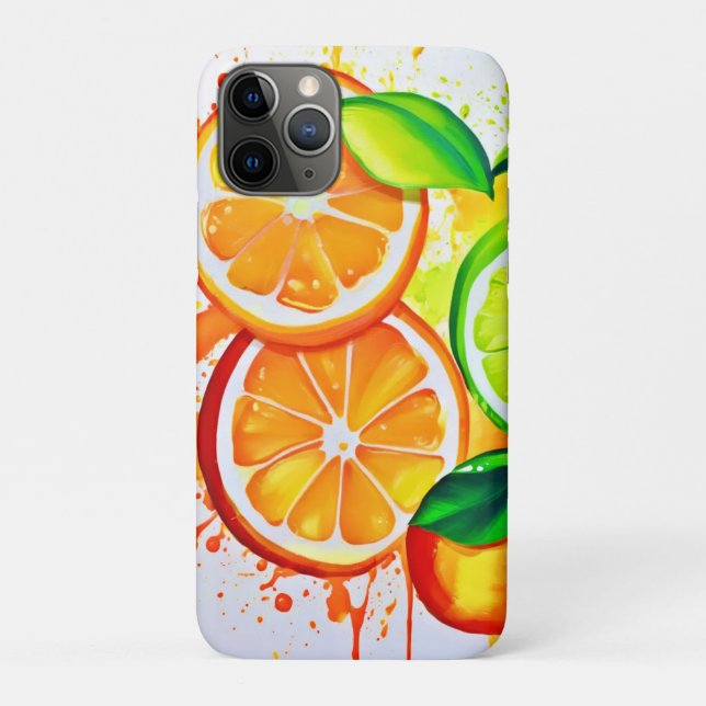 Vibrant Citrus Fruit Splash Art Case-Mate iPhone Case (Back)