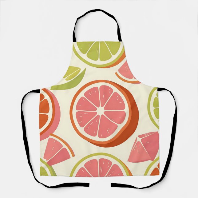 Vibrant Citrus Grapefruit Orange Lime Slices  Apron (Front)