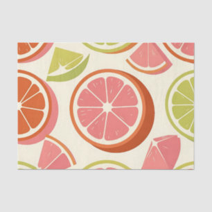 Vibrant Citrus Grapefruit Orange Lime Slices Tissue Paper