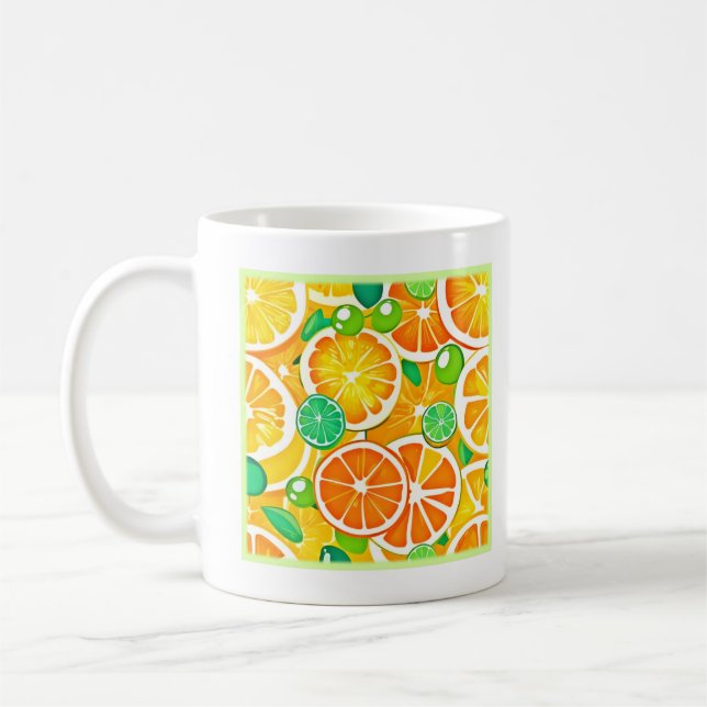 Vibrant Citrus Medley - Fresh & Juicy Slices Coffee Mug (Left)