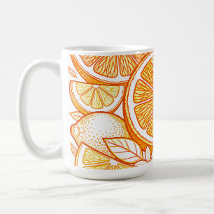 Vibrant Citrus Orange Slice Pattern Coffee Mug