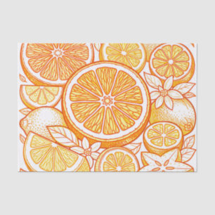 Vibrant Citrus Orange Slice Pattern Tissue Paper