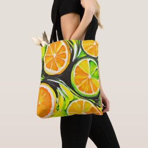 Vibrant Citrus Painting Tote Bag