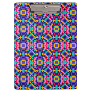 Vibrant clipboard with a colourful geometric 