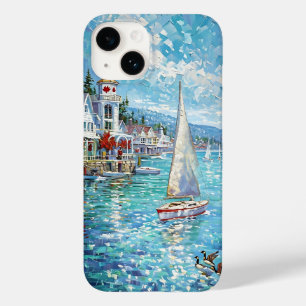 Vibrant Coastal Artwork - Sailboats, Lighthouse &  Case-Mate iPhone 14 Case