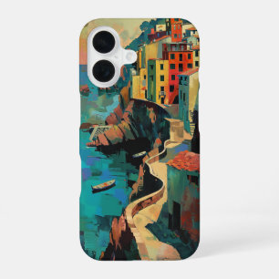 Vibrant Coastal Village iPhone 16 Case