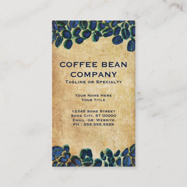vibrant coffee beans business card (Front)