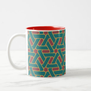 vibrant coffee mug, Colourful Pattern Two-Tone Coffee Mug