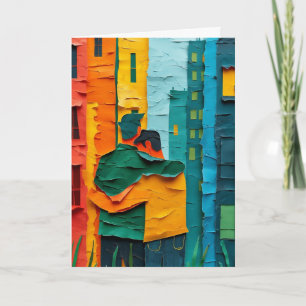 Vibrant Collage Embrace Card