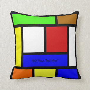 Vibrant Color Block Throw Pillow