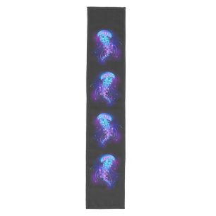 Vibrant Color Glowing Jellyfish Medium Table Runner