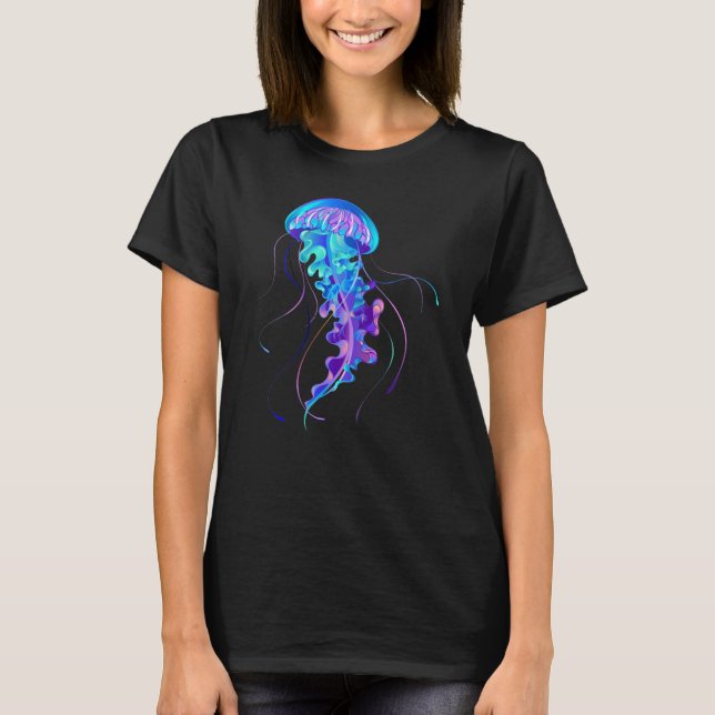 Vibrant Color Glowing Jellyfish T-Shirt (Front)