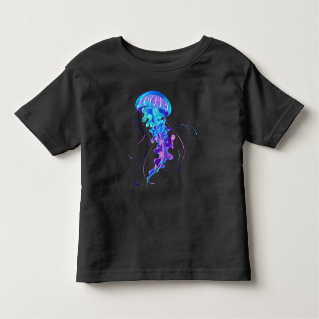 Vibrant Color Glowing Jellyfish Toddler T-Shirt (Front)