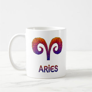 Vibrant Colorful Aries Zodiac Sign Astrology Coffe Coffee Mug