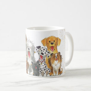 Vibrant Colorful Dog Art, For Dog Lovers Featuring Coffee Mug