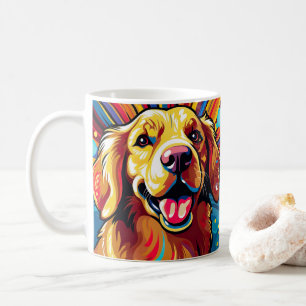 Vibrant Colorful Dog Art, For Dog Lovers Featuring Coffee Mug