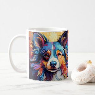 Vibrant Colorful Dog Art Mug. Dog Lovers Coffee Mug