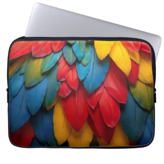 Vibrant Colorful Macaw Parrot Feathers Tropical Laptop Sleeve