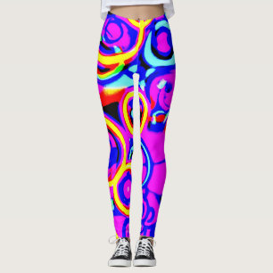 Vibrant Colorful Neon Pattern Leggings