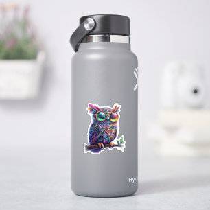 Vibrant Colorful Owl with Vibrant Glasses Design