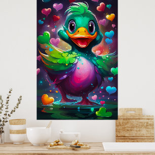 Vibrant colors duck poster
