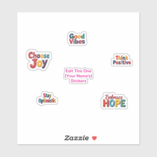 Vibrant Colour 3-D Positivity Stickers