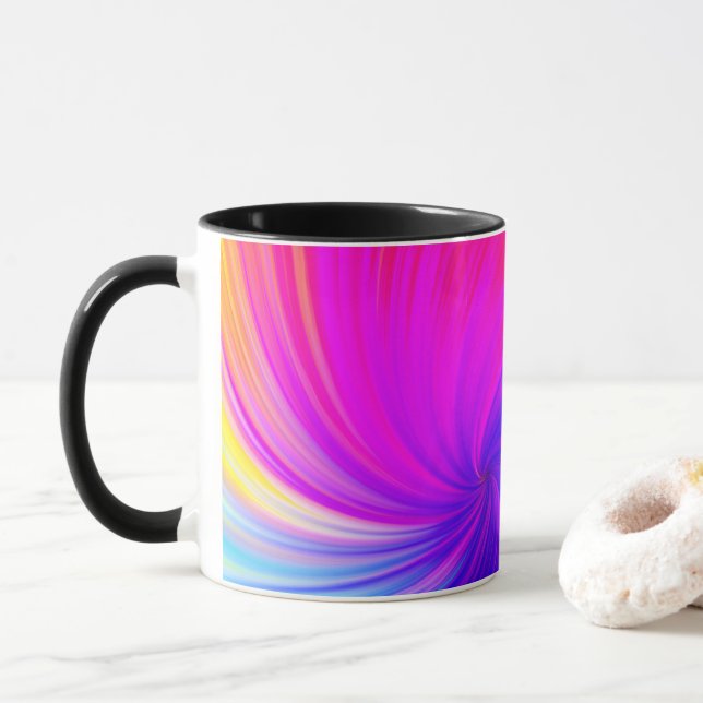 Vibrant Colour Aesthetic Pattern Mug (With Donut)