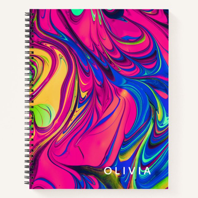 Vibrant Colour Aesthetic Pattern Notebook (Front)