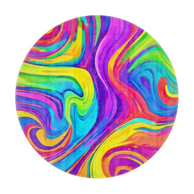 Vibrant Colour Background: Cartoon Splash Art Cutting Board (Front)