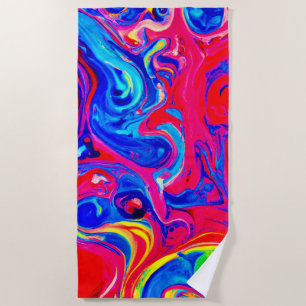 Vibrant Colour Blast Pattern Beach Towel