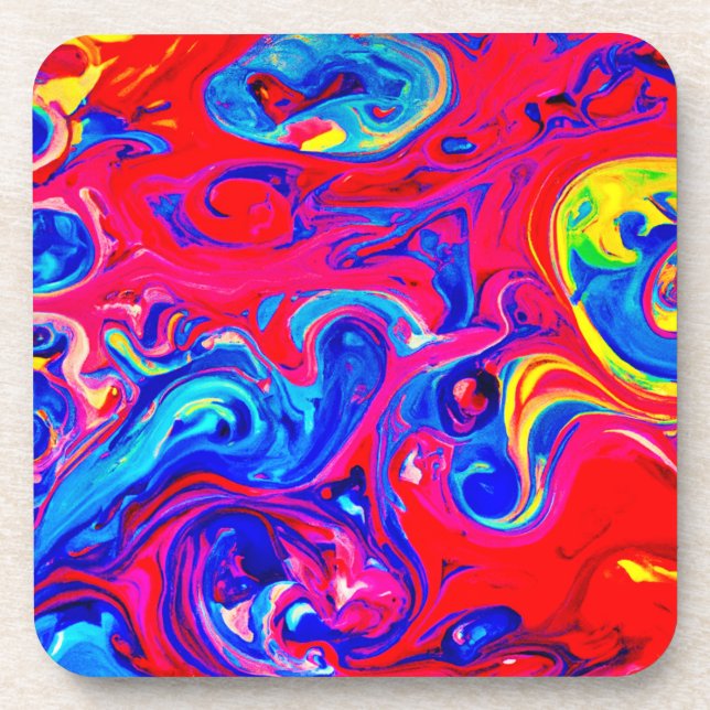 Vibrant Colour Blast Pattern Coaster (Front)