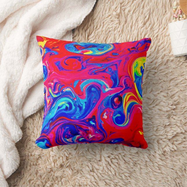 Vibrant Colour Blast Pattern Cushion (Blanket)