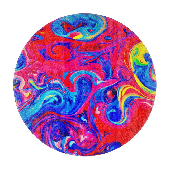 Vibrant Colour Blast Pattern Cutting Board (Front)