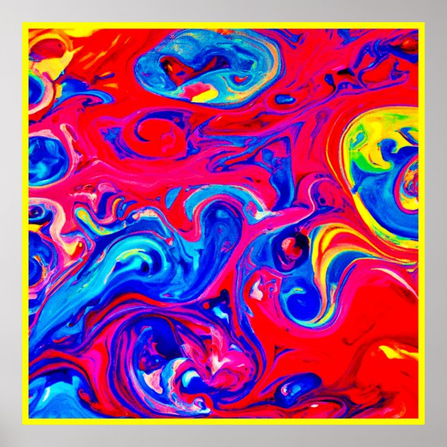 Vibrant Colour Blast Pattern Poster (Front)